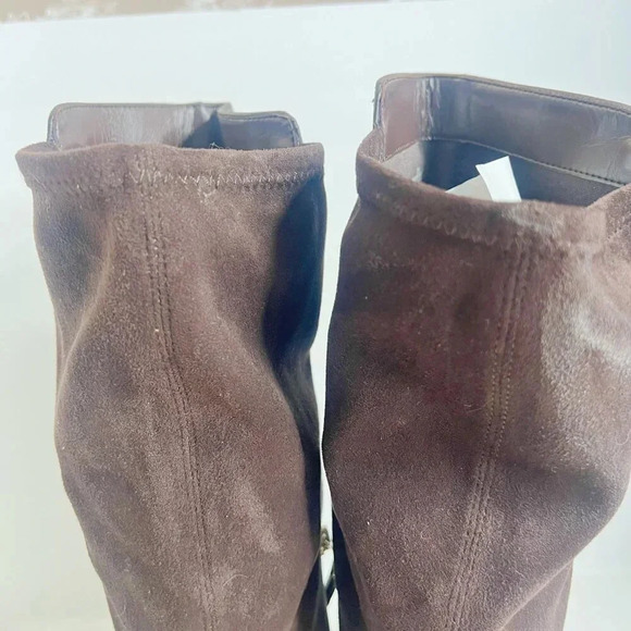 Nine West Brown Leather Faux Suede Knee High Pointed Toe Boots Size 10 - Picture 10 of 11